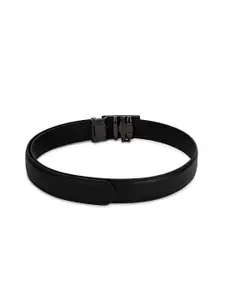WINSOME DEAL Men Textured Slider Buckle Closure Formal Belt