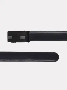 WINSOME DEAL Men Textured Slider Buckle Closure Formal Belt