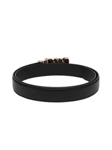 WINSOME DEAL Men Textured Slider Buckle Closure Formal Belt