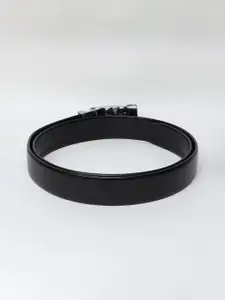 WINSOME DEAL Men Slider Buckle Closure Textured Formal Belt