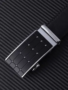WINSOME DEAL Men Textured Slider Buckle Closure Casual Belt