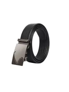 WINSOME DEAL Men Textured Slider Buckle Closure Formal Belt