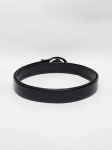 WINSOME DEAL Men Slider Buckle Closure Textured Formal Belt