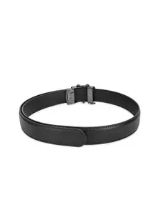 WINSOME DEAL Men Textured Slider Buckle Closure Casual Belt