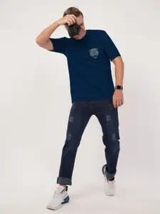 AUSK Front & Back Printed Half Sleeve Round Neck Tshirt