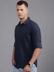 WROGN Men Custom Spread Collar Solid Cotton Casual Shirt