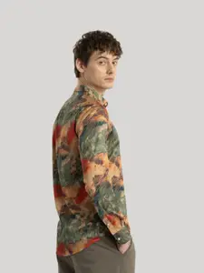 Snitch Men Smart Slim Fit Opaque Printed Casual Shirt