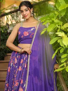 Janasya Printed Ready to Wear Lehenga & Blouse With Dupatta