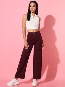 BAESD Women Comfort High-Rise Slash Knee Jeans