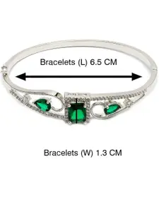 ZENEME Rhodium-Plated American Diamond Bangle-Style Bracelet