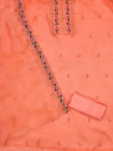 MANVAA Embellished Organza Unstitched Dress Material