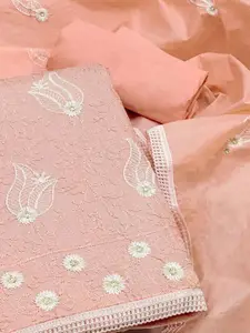 Peachmode Embroidered Pure Cotton Unstitched Dress Material