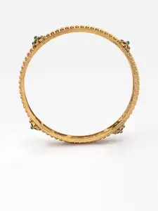 PANASH- Set Of 2 24 CT Gold-Plated Handcrafted Antique Bangles