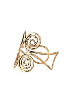 Silvermerc Designs Women Brass Temple Gold-Plated Cuff Bracelet