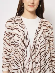 BAESD Animal Printed Flare Open Front Shrug