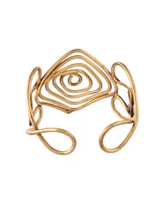 Silvermerc Designs Women Brass Temple Gold-Plated Cuff Bracelet