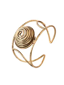 Silvermerc Designs Women Brass Temple Gold-Plated Cuff Bracelet