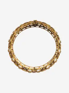 Kushal's Fashion Jewellery Gold-Plated Kundan-Studded Bangle