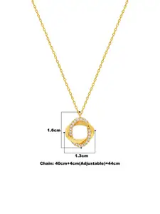 SILBERRY 18k Gold-Plated 925 Sterling Silver Circular Cubic Zirconia Pendants with Chains