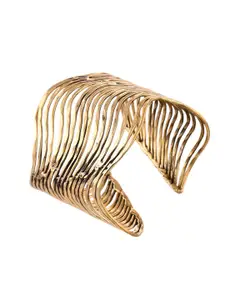 Silvermerc Designs Women Brass Temple Gold-Plated Cuff Bracelet