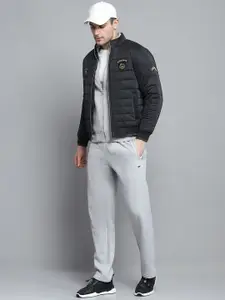 Monte Carlo Men Mock Collar Graphic Printed Casual Padded Jacket