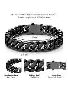Peora Men Stainless Steel Link Bracelet