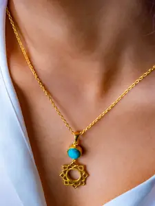 TOTAPARI Gold-Plated Vishuddhi Chakra-Shaped Pendants With Chains