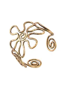 Silvermerc Designs Women Brass Temple Gold-Plated Cuff Bracelet