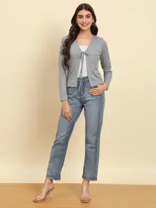 BAESD Croped Cotton Tie-Up Shrug