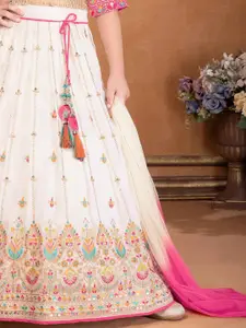 Lagorii Girls Embroidered Sequinned Ready to Wear Lehenga & Blouse With Dupatta