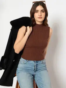 Madame Women Ribbed Sleeveless Pullover
