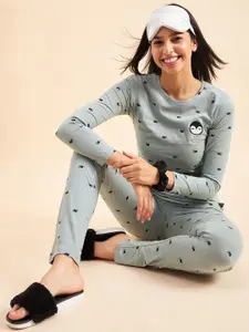 Sweet Dreams Women Pure Cotton Printed Night suit