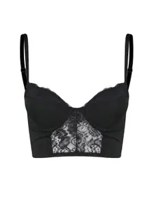 Trendyol Full Coverage Underwired Lightly Padded Lace Bralette- All Day Comfort Bra