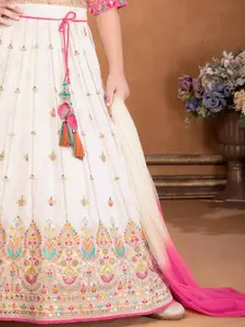 Lagorii Girls Embellished Sequinned Ready to Wear Lehenga & Blouse With Dupatta