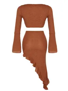 Trendyol Self Designed Crop Top With Skirt