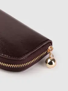 MANGO Women Faux Leather Zip Around Wallet