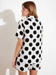 Trendyol Women Polka Dot Printed Night suit
