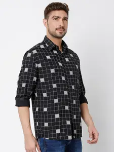 Mufti Men Classic Slim Fit Windowpane Checks Casual Shirt