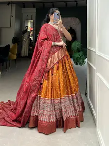 BAESD Printed Semi-Stitched Lehenga & Unstitched Blouse With Dupatta