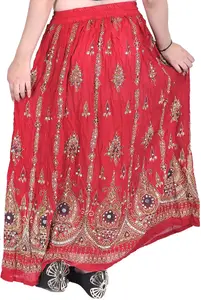 Exotic India Printed A-line Maxi Skirts