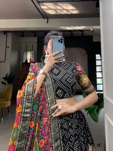 BAESD Printed Semi-Stitched Lehenga & Unstitched Blouse With Dupatta