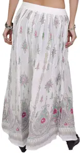 Exotic India Printed A-line Maxi Skirts