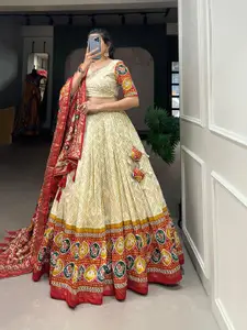 BAESD Printed Semi-Stitched Lehenga & Unstitched Blouse With Dupatta