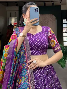 BAESD Printed Semi-Stitched Lehenga & Unstitched Blouse With Dupatta