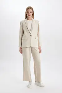 DeFacto Notched Lapel Collar Single-Breasted Casual Blazer