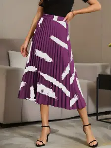 OTABU Printed A-line Midi Skirts