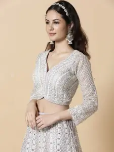 Vervee Couture Embroidered Thread Work Ready to Wear Lehenga & Blouse With Dupatta