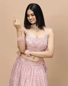 Vervee Couture Embroidered Sequinned Ready to Wear Lehenga & Blouse With Dupatta