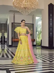 Fusionic Embroidered Semi-Stitched Lehenga & Unstitched Blouse With Dupatta