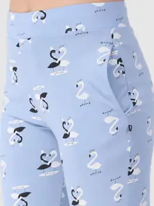 PROTEENS Women Printed Cotton Mid-Rise Lounge Pants